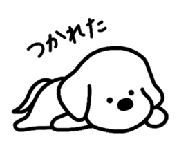 White Doggy loafs around at home 2 sticker #6460068