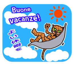 Italian and Japanese cat sticker #6460148