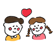 "kawaii" boy and girl sticker #6461897