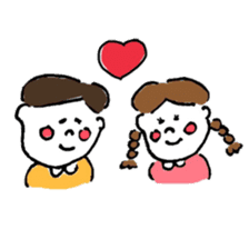 "kawaii" boy and girl sticker #6461897