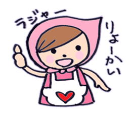 pink hood girl! hono. sticker #6463646
