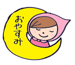 pink hood girl! hono. sticker #6463655