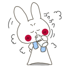 Sticker.rabbit and tabby cat3 sticker #6467105