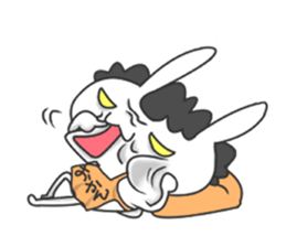 family rabbit and cat sticker sticker #6467314