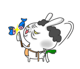 family rabbit and cat sticker sticker #6467322