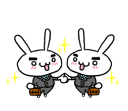 family rabbit and cat sticker sticker #6467326