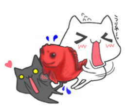 family rabbit and cat sticker sticker #6467338