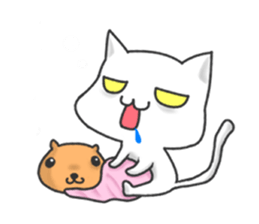 family rabbit and cat sticker sticker #6467340