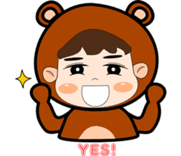 Cute Bear 'J' sticker #6470500