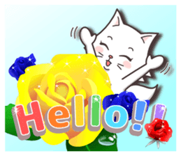 Vivid color! cute cat small snow series sticker #6473793