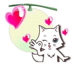 Vivid color! cute cat small snow series sticker #6473804