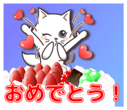 Vivid color! cute cat small snow series sticker #6473809