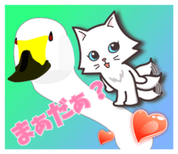 Vivid color! cute cat small snow series sticker #6473815