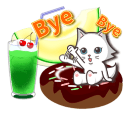 Vivid color! cute cat small snow series sticker #6473830