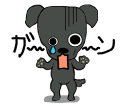 Sticker of a talked black dog sticker #6473873