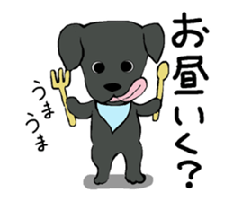 Sticker of a talked black dog sticker #6473874