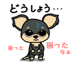 Sticker of a talked black dog sticker #6473881