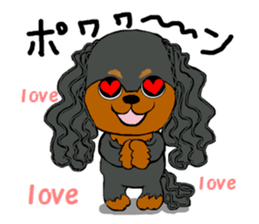 Sticker of a talked black dog sticker #6473886