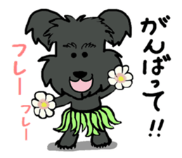 Sticker of a talked black dog sticker #6473891