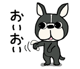 Sticker of a talked black dog sticker #6473899