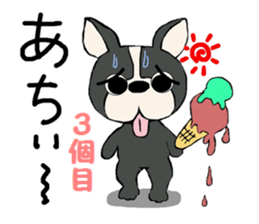 Sticker of a talked black dog sticker #6473901