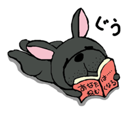 Sticker of a talked black dog sticker #6473905