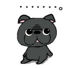 Sticker of a talked black dog sticker #6473909