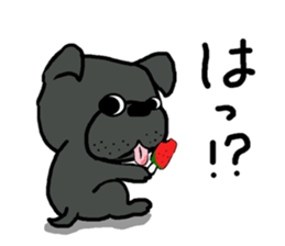 Sticker of a talked black dog sticker #6473911