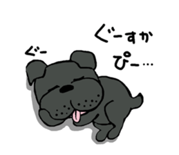Sticker of a talked black dog sticker #6473915