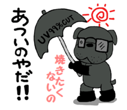 Sticker of a talked black dog sticker #6473917