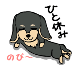 Sticker of a talked black dog sticker #6473921
