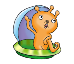 Mysterious orange alien sticker #6474193