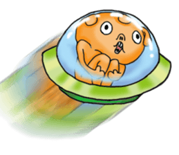 Mysterious orange alien sticker #6474194