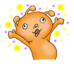 Mysterious orange alien sticker #6474197