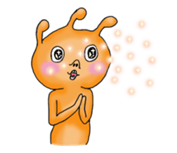 Mysterious orange alien sticker #6474198