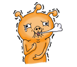 Mysterious orange alien sticker #6474199