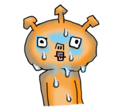 Mysterious orange alien sticker #6474201