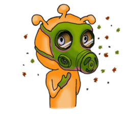 Mysterious orange alien sticker #6474204