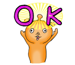 Mysterious orange alien sticker #6474208