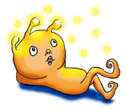 Mysterious orange alien sticker #6474210