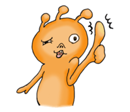 Mysterious orange alien sticker #6474213