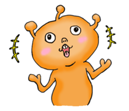 Mysterious orange alien sticker #6474214