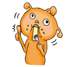 Mysterious orange alien sticker #6474216