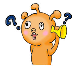 Mysterious orange alien sticker #6474217