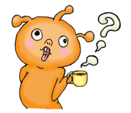 Mysterious orange alien sticker #6474218