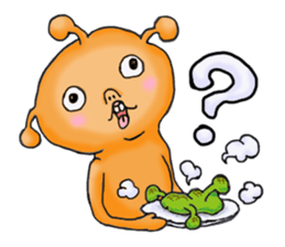 Mysterious orange alien sticker #6474219