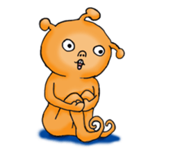 Mysterious orange alien sticker #6474220