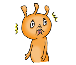 Mysterious orange alien sticker #6474222