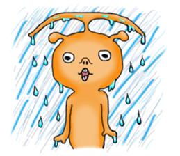 Mysterious orange alien sticker #6474223