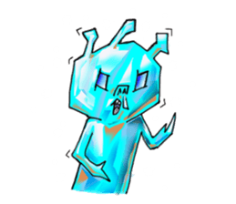 Mysterious orange alien sticker #6474224